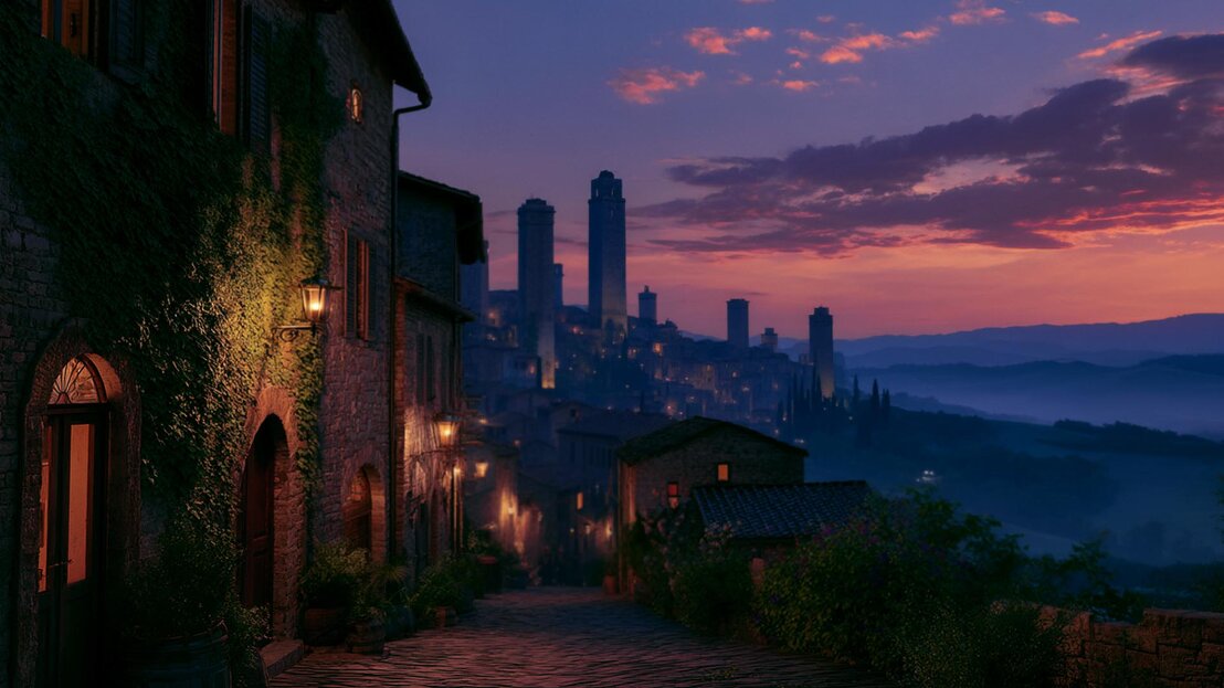 Immagine gotica con luna e rosa scura